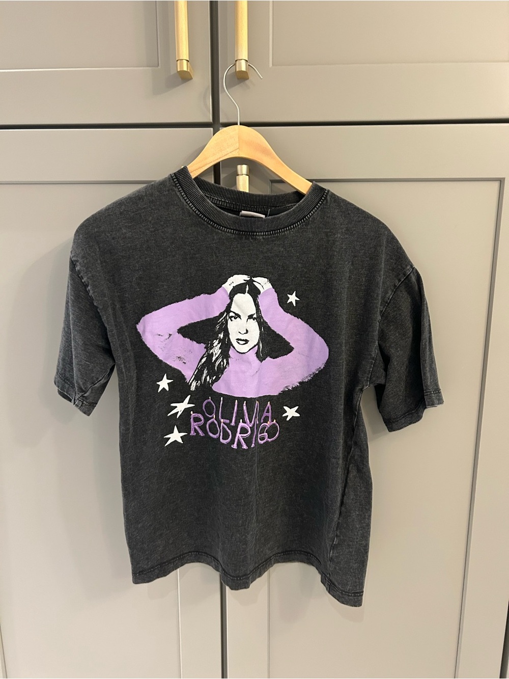 💜 Zara Girls Black & Lavender Olivia Rodrigo Tee Tshirt